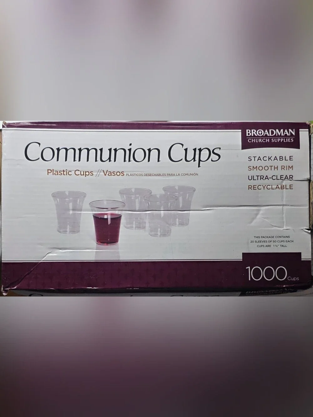 Broadman Church Supplies Small Plastic Disposable Communion Cups, 1000 Count